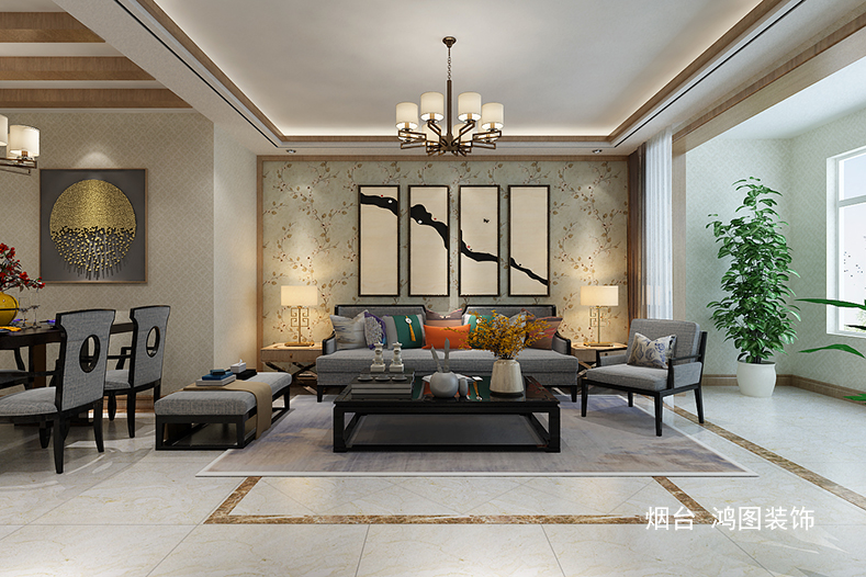 意祥一品洋房禅意中式风格装修效果图