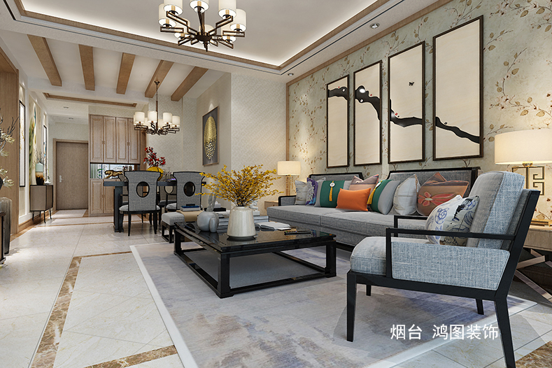 意祥一品洋房禅意中式风格装修效果图