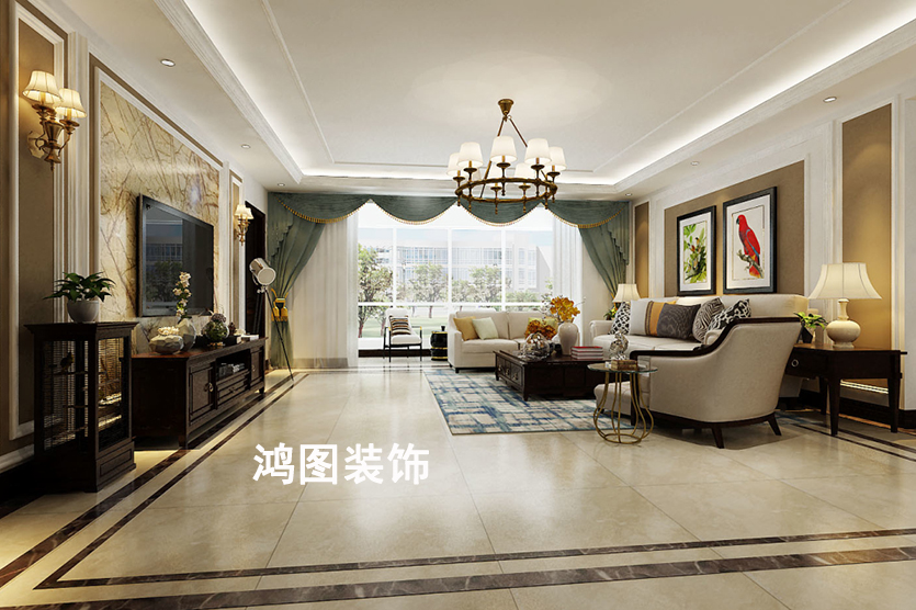 闻涛山庄古典美式风格装修案例