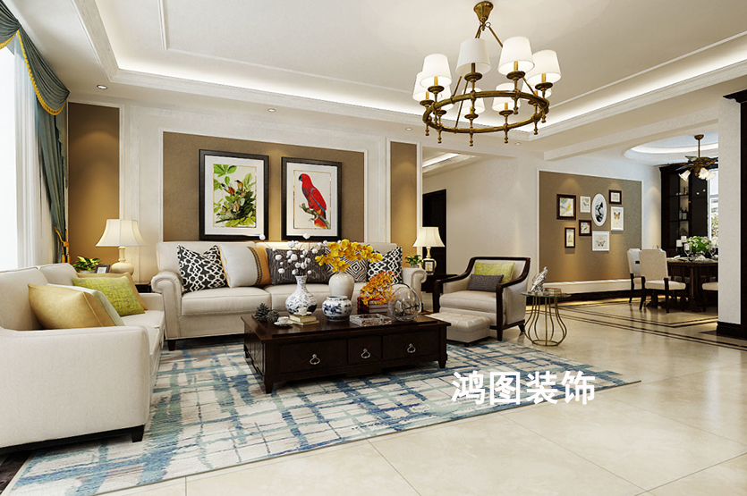 闻涛山庄古典美式风格装修案例