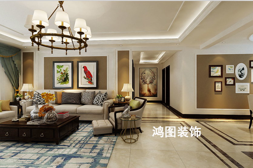 闻涛山庄古典美式风格装修案例