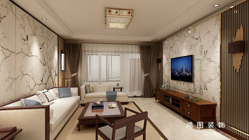 鸿图装饰—金海名园新中式风格精品设计案例
