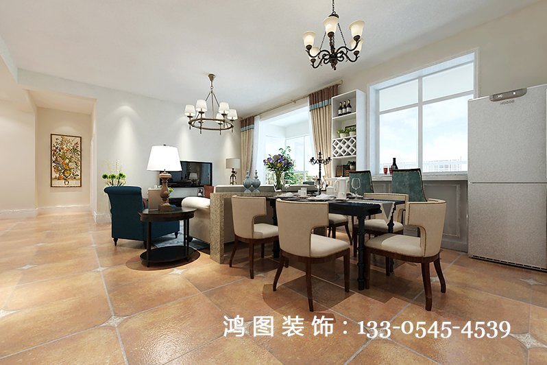 鸿图装饰—国奥天地145平米装修效果图