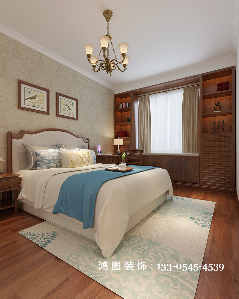 鸿图装饰——翡翠明珠小清新美式风格装修案例