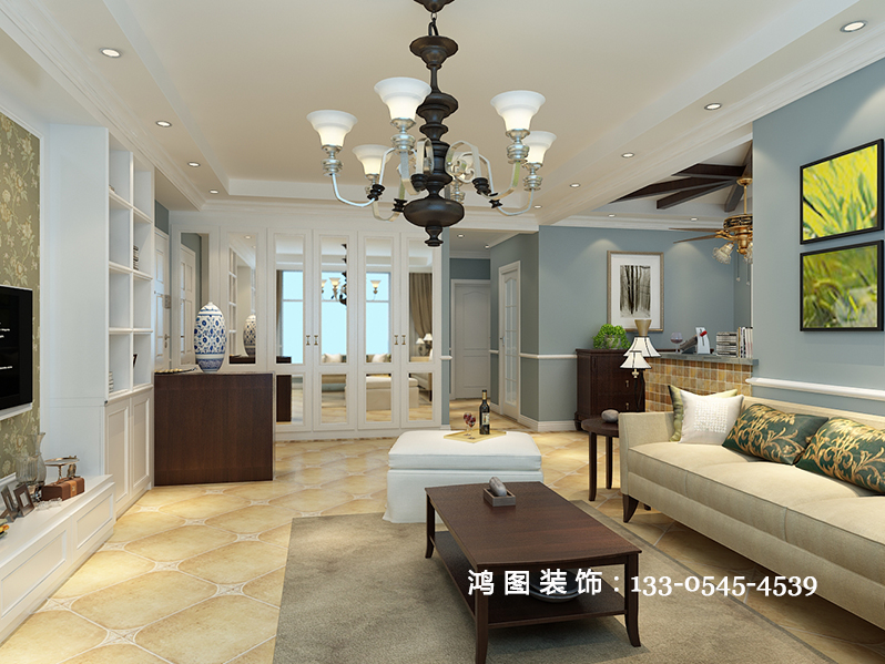 鸿图装饰美式风格装修效果图