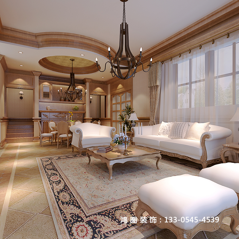 鸿图装饰：龙湖葡醍海湾欧式风格装修案例