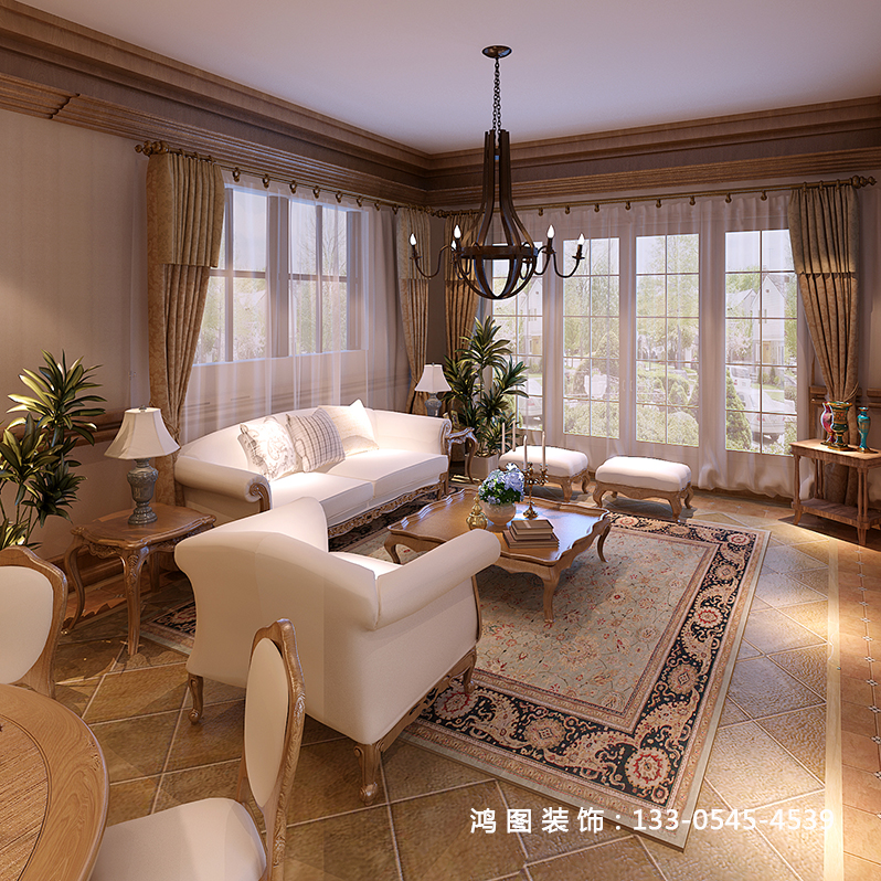 鸿图装饰：龙湖葡醍海湾欧式风格装修案例