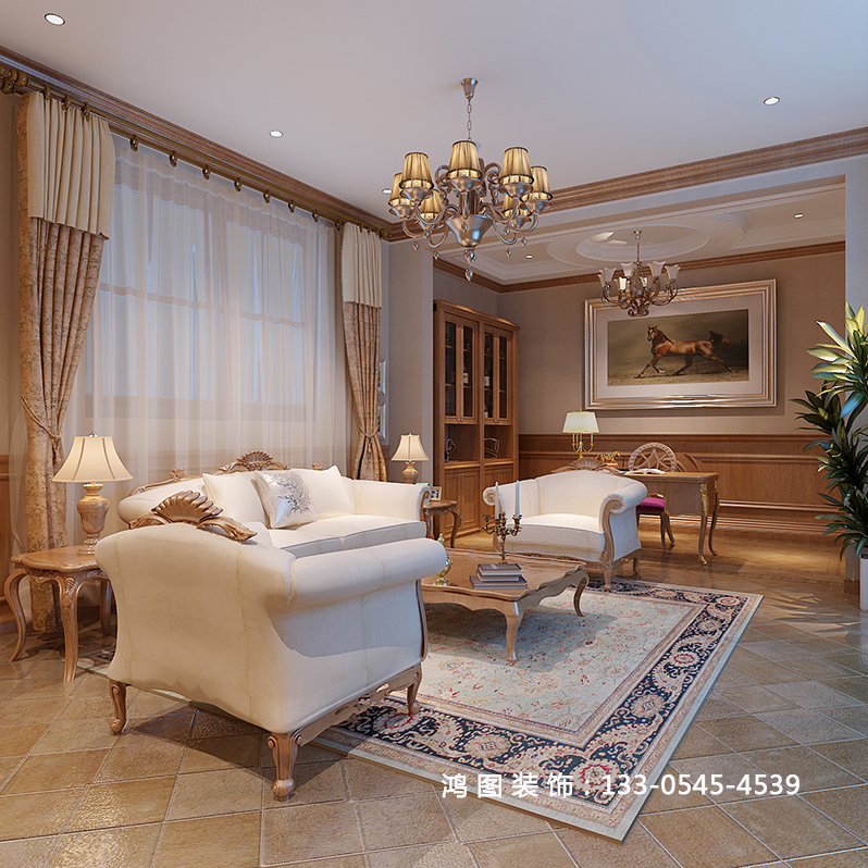 鸿图装饰：龙湖葡醍海湾欧式风格装修案例