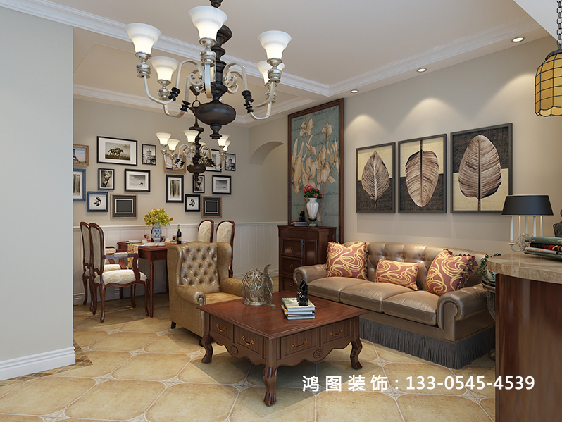 烟台装修公司—鸿图装饰打造万象城美式风格设计方案
