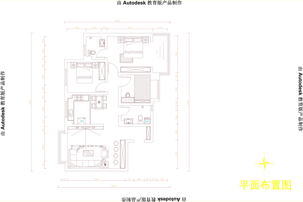 威海时代海景117平面户型图