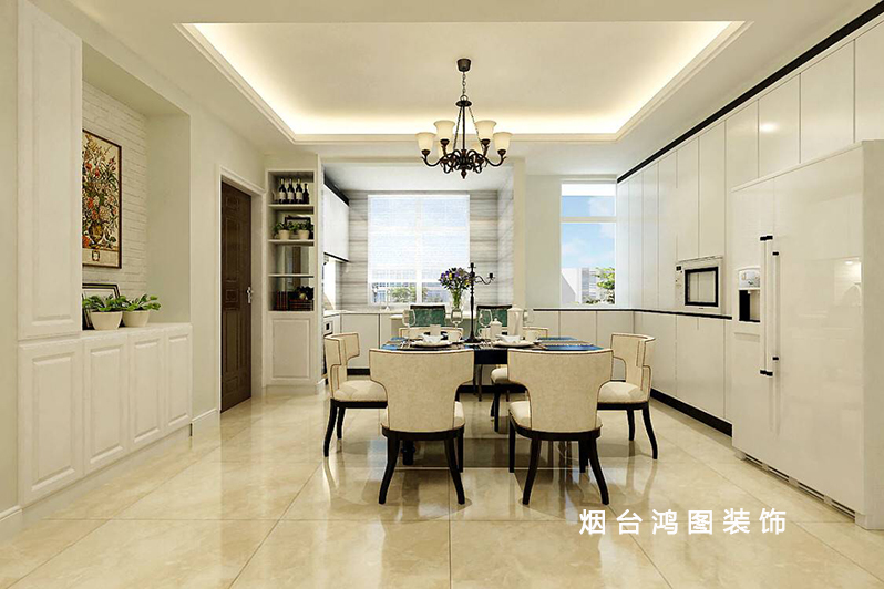 烟台家装案例—鸿图装饰打造德尚世家现代美式风格