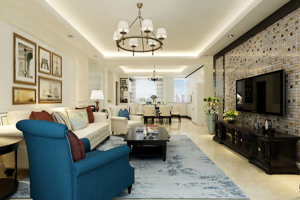 烟台家装案例—鸿图装饰打造德尚世家现代美式风格