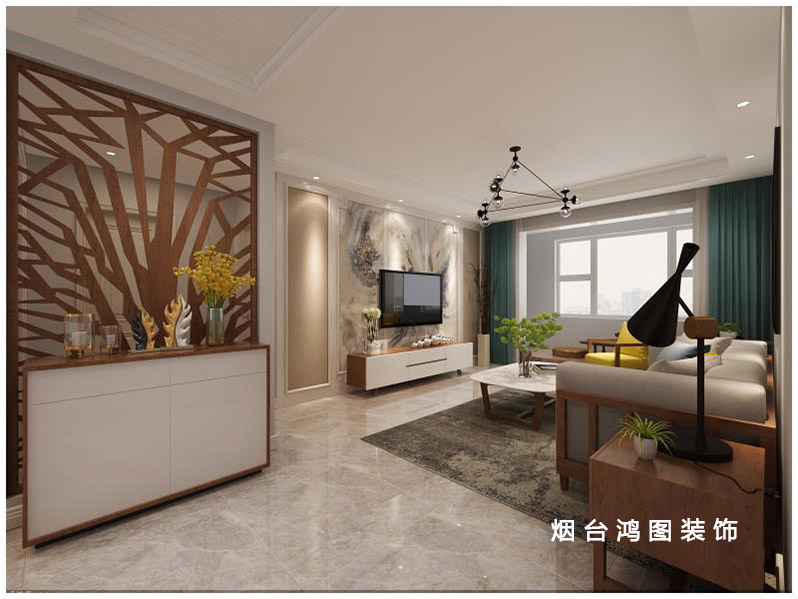 鸿图装饰精品案例—上海滩花园简约风格装修效果图