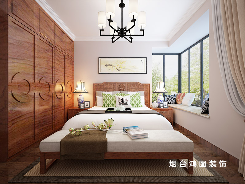 天颐郦城117平米中式风格装修效果