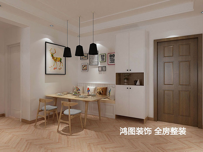 鸿图装饰案例—紫薇台清新北欧风格效果图鸿图装饰案例—紫薇台清新北欧风格效果图