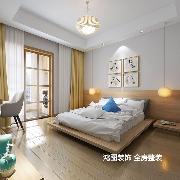 鸿图装饰案例—紫薇台清新北欧风格效果图