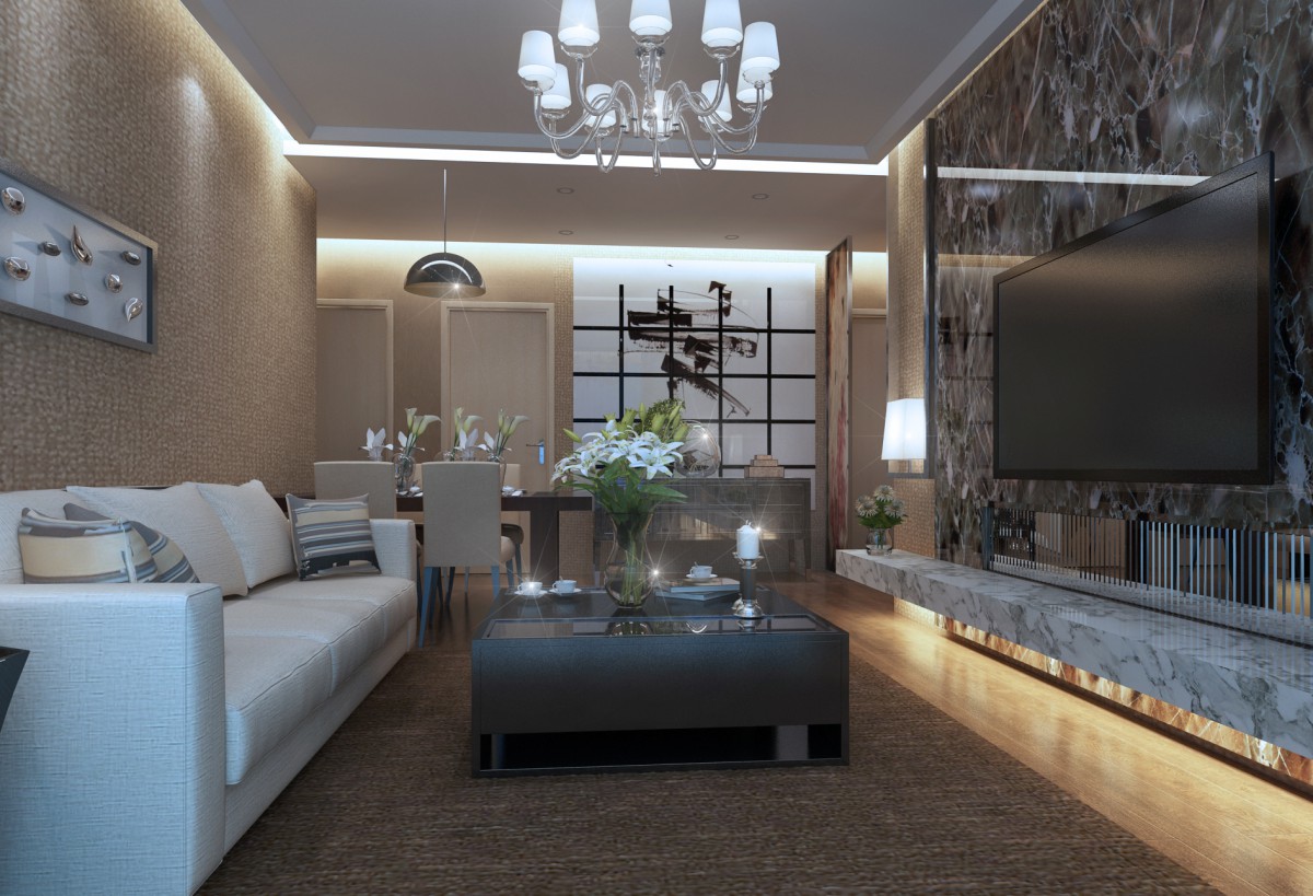 运用亚克力材质的装饰与带有金属质感的玄关柜相结合，成为整个餐厅区域的的一个闪光点。			
