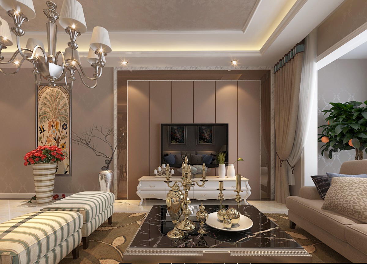 用镜面突出电视背景，软包综合整理犀利赶			
