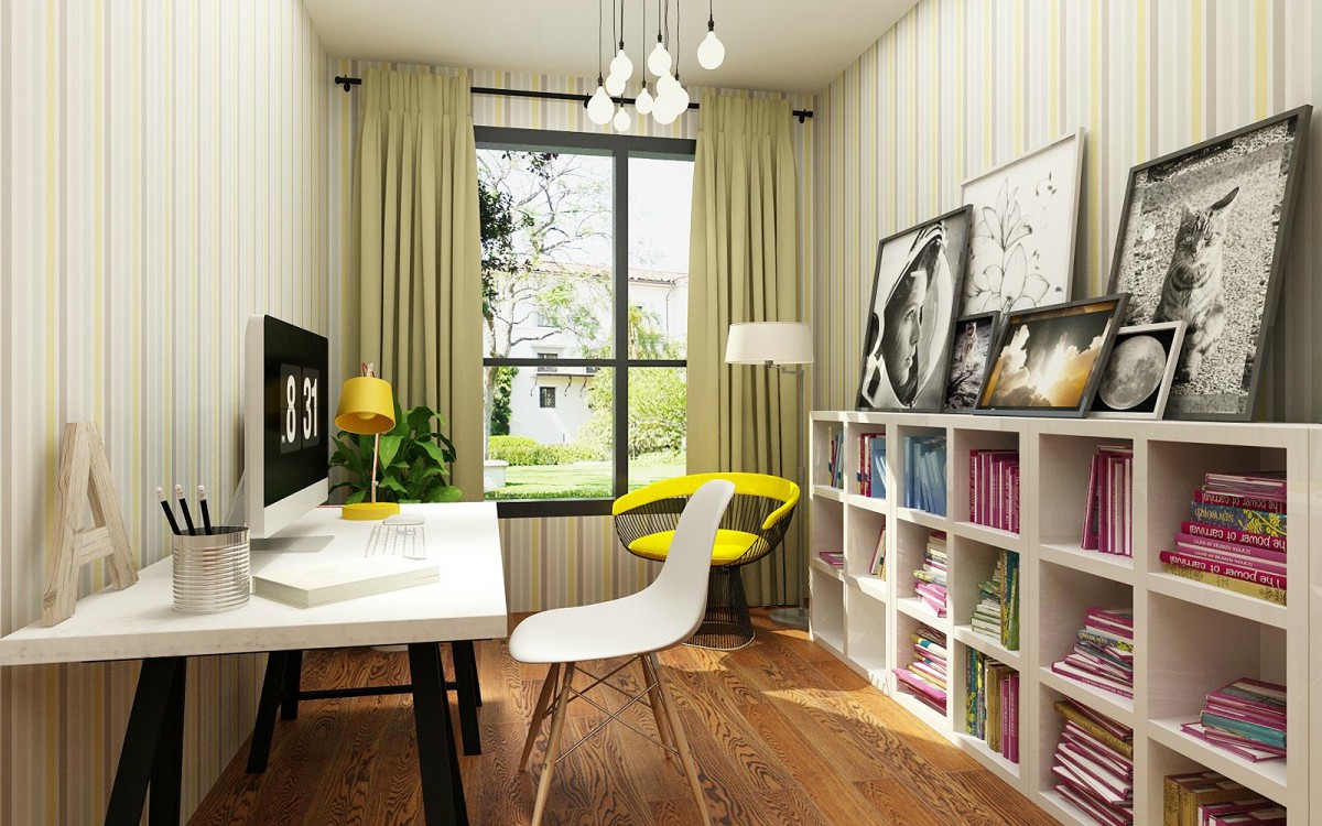 半高的书柜用起来简单便捷			
