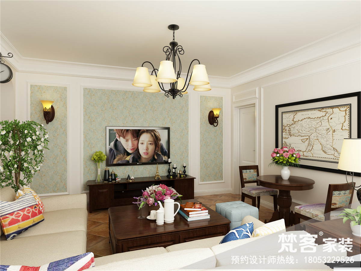 经典的造型，小清新的壁纸，让房间内多了一丝活力			
