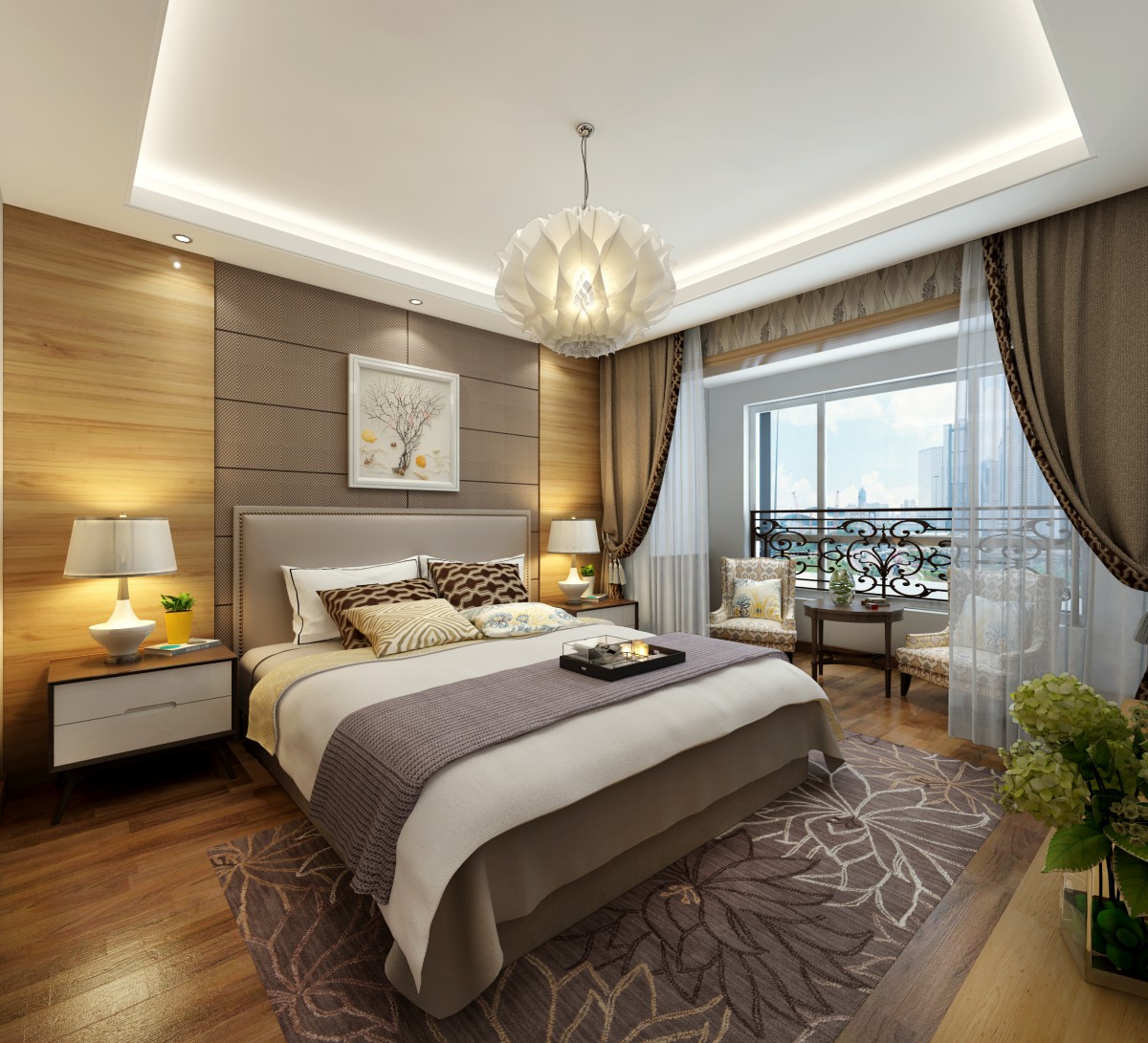 整体蓝色装配提升空间明亮，去除了白色墙面的单调，简单的造型平静心灵。			
