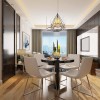 餐厅作为主人用餐区、利用灯光营造出安逸的用餐环境与客厅融为一体。			
