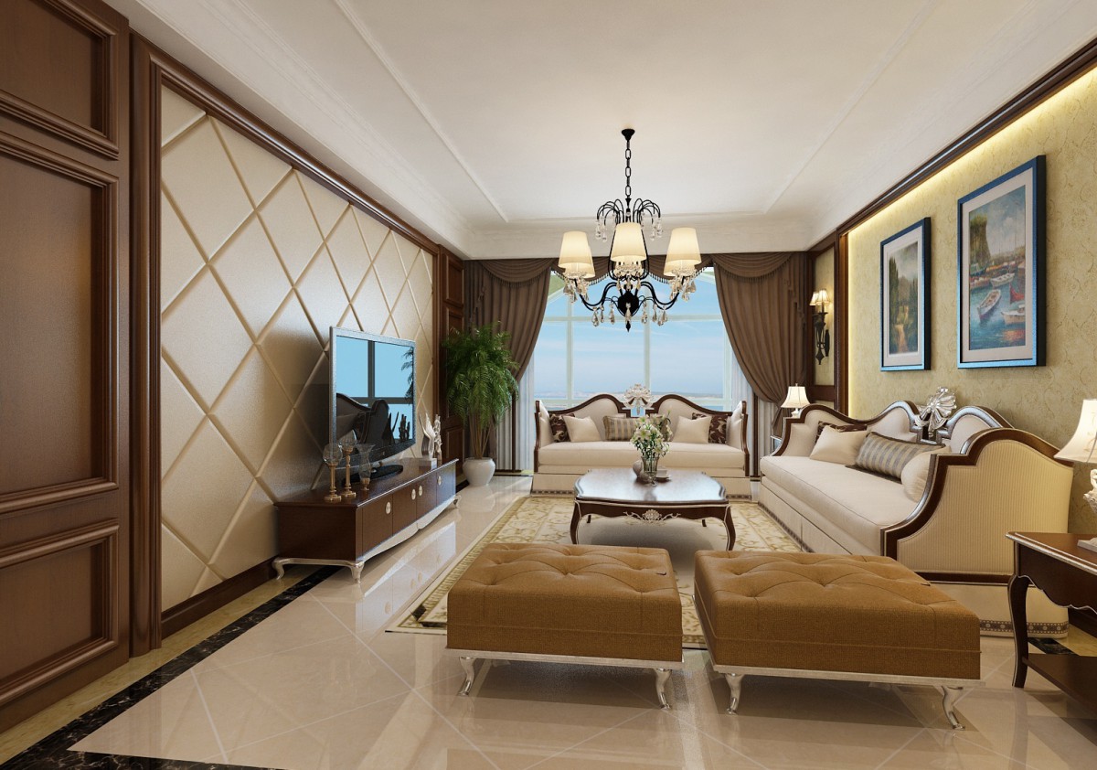 精致且通透的客厅，大量的软包和挂墙板的运用，加上高雅的沙发，让客厅变得典雅了起来。			
