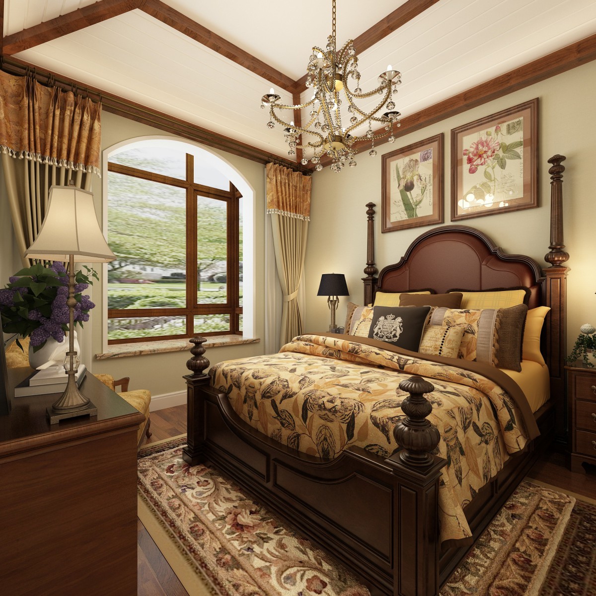 第一个卧室和主题风格是完全相同的，大量的软配饰让卧室瞬间舒适了起来。			
