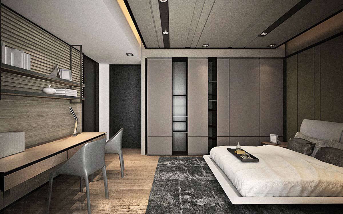 卧室布置较为温馨，作为主人的私密空间，主要以功能性和实用舒适为考虑的重点，空间用的淡咖色的墙漆，温馨柔软的床，简单柔软的木地板达到了温馨舒适的效果，			
