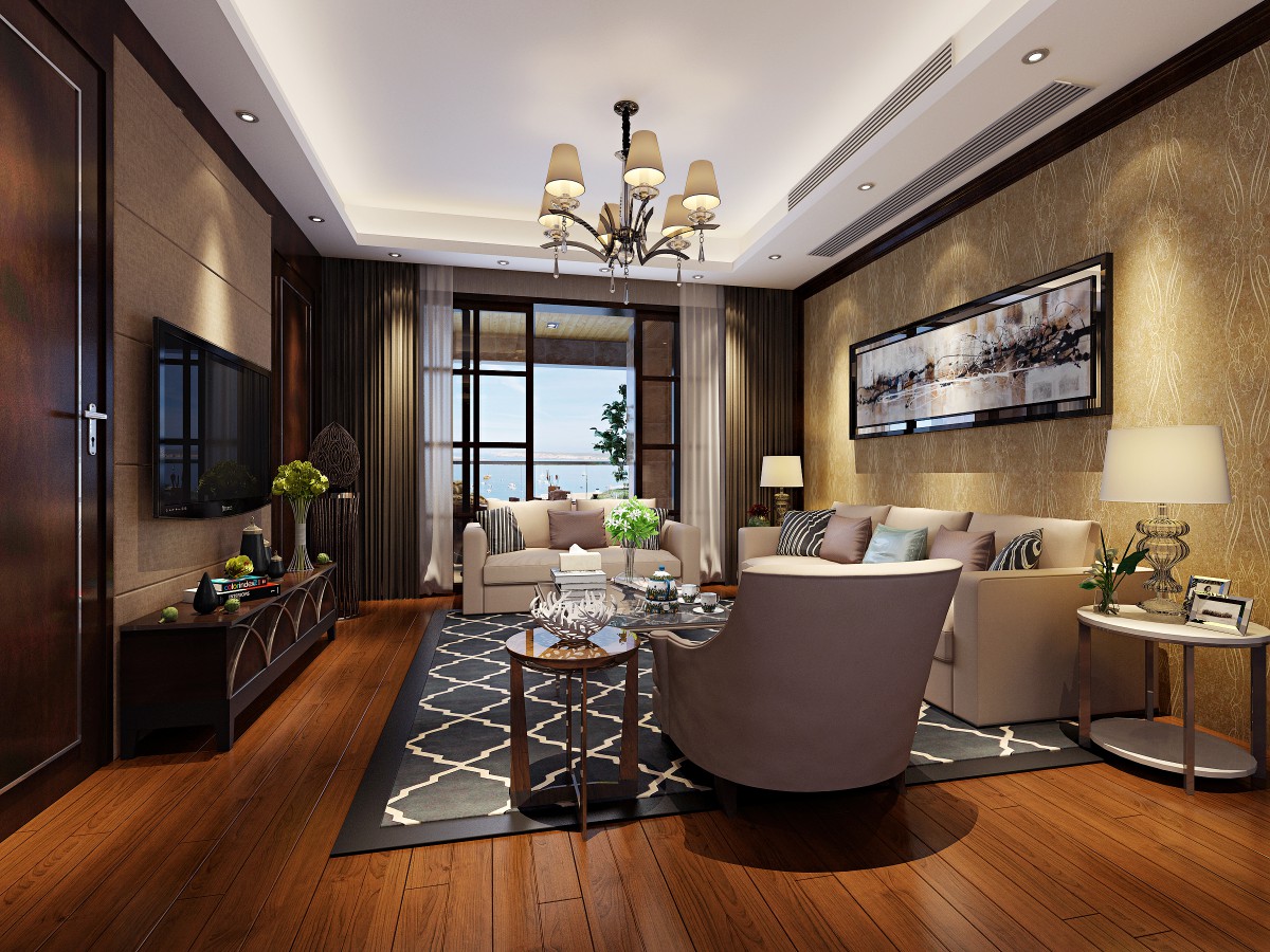 新中式风格讲究纲常，讲究对称，以阴阳平衡概念调和室内生态。选用天然的装饰材料，运用“金、木、水、火、土”五种元素的组合规律来营造禅宗式的理性和宁静环境。			
