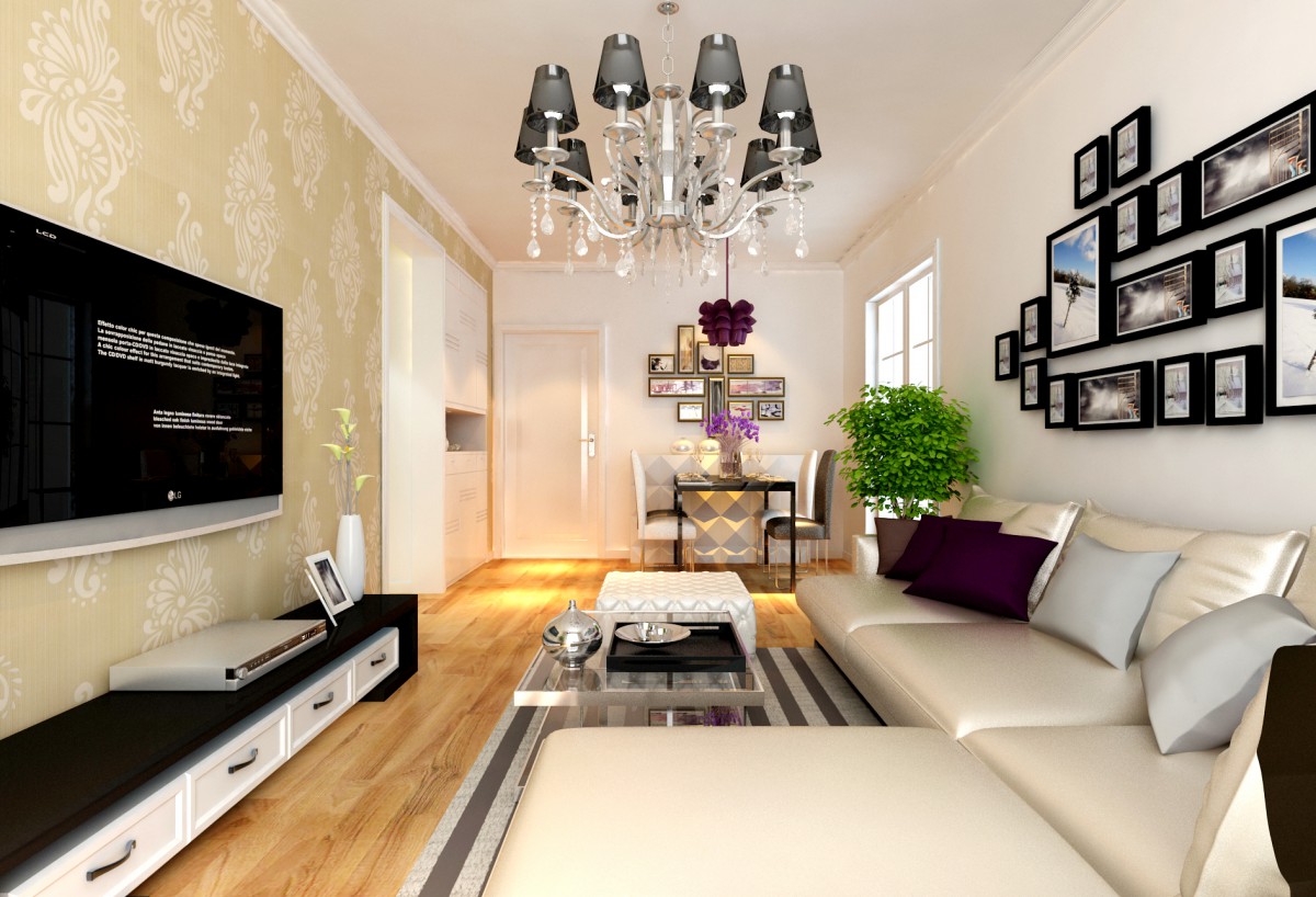 简单的沙发墙和素色电视墙更贴合原始美、			
