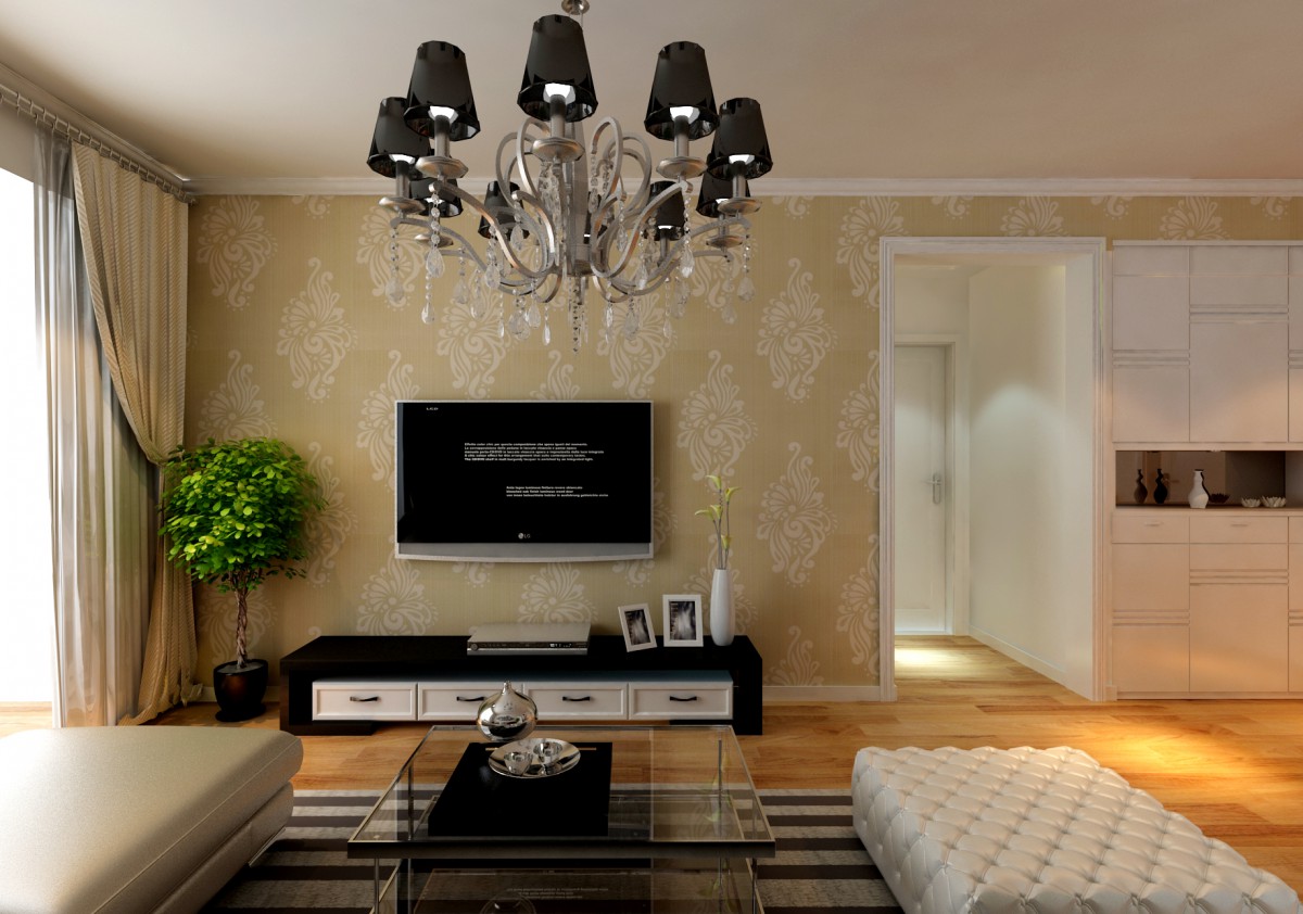 客餐厅融为一体、没有分隔。整体以咖色、原木色为主基调，局部黑色点缀突出空间亮点。			
