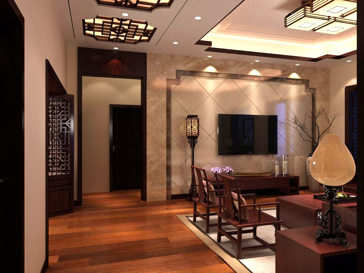 空间上多用层次感很强的花格和屏风做分隔、。			
