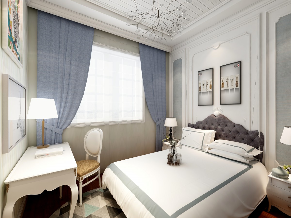 卧室，根据主人不同的喜好搭配颜色装饰不一样，使同一风格展现截然不同的效果			
