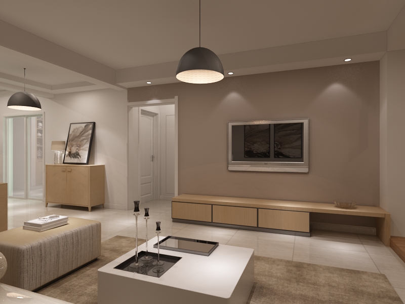 客厅电视墙没有多余装饰简洁的色块构成整体的电视墙，所有造型都很简洁，阳台因为高于客厅地面类似于地台的做法，增加休闲区，同时进行空间的分割。客餐厅地面单一色调不带任何拼花造型，形成不同色块，					
					
					
					
