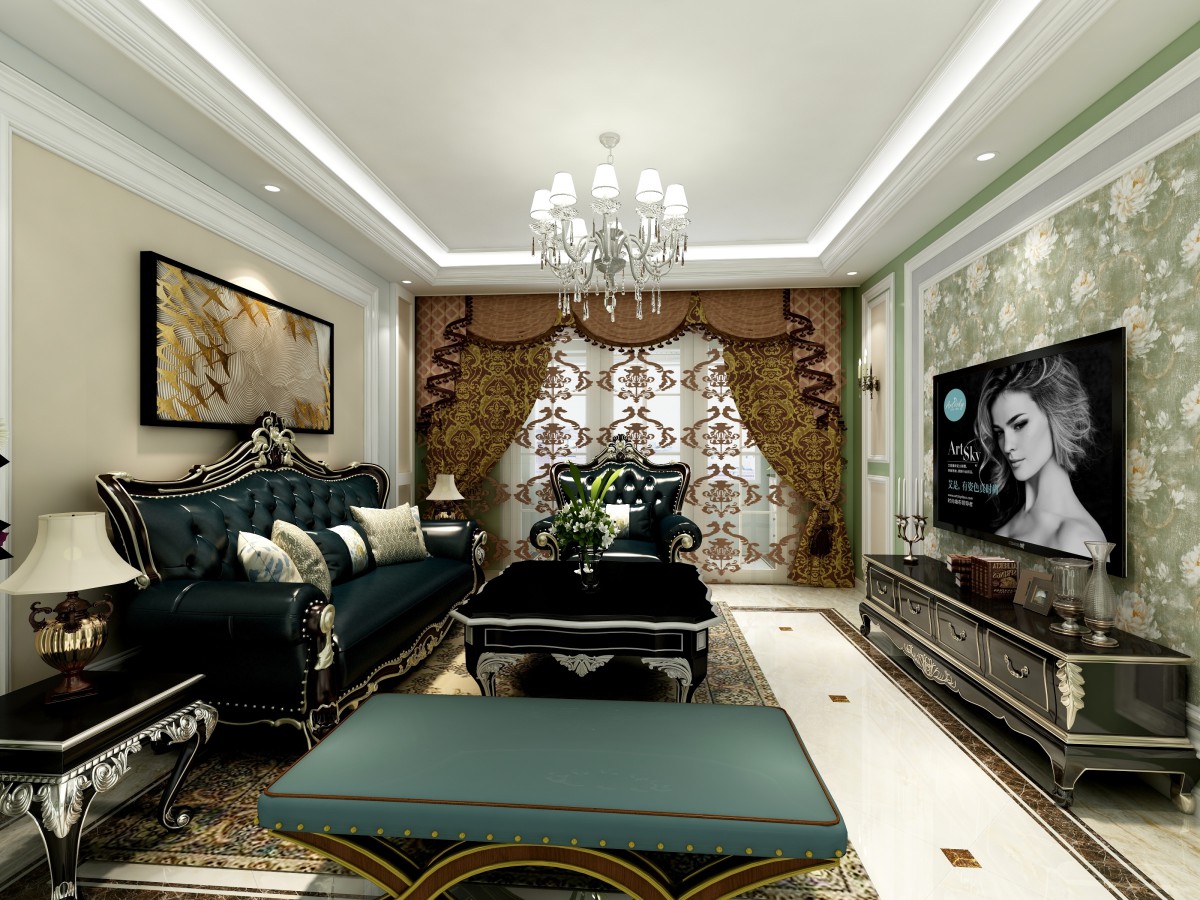 客厅作为待客区域，可以高档，华丽但不失气质，家具搭配比较稳重，客餐厅通透显得户型更加敞亮			
