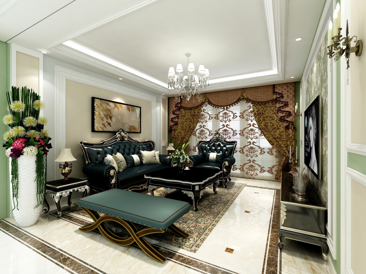 客厅作为待客区域，可以高档，华丽但不失气质，家具搭配比较稳重，客餐厅通透显得户型更加敞亮			
