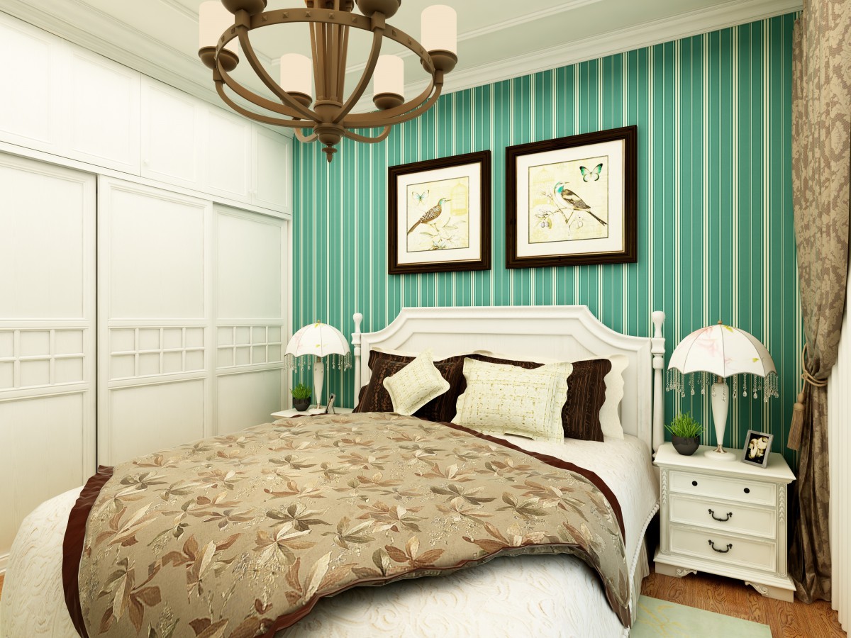 卧室，色调分明比较沉稳，简单的吊顶让空间多了几分层次。			
