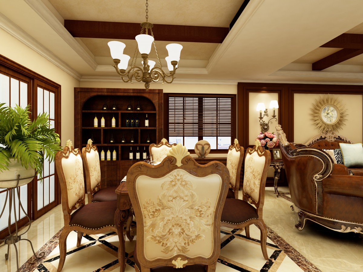 客餐厅在一起的格局搭配同种风格色调的家具让空间更加沉稳和稳定。			
