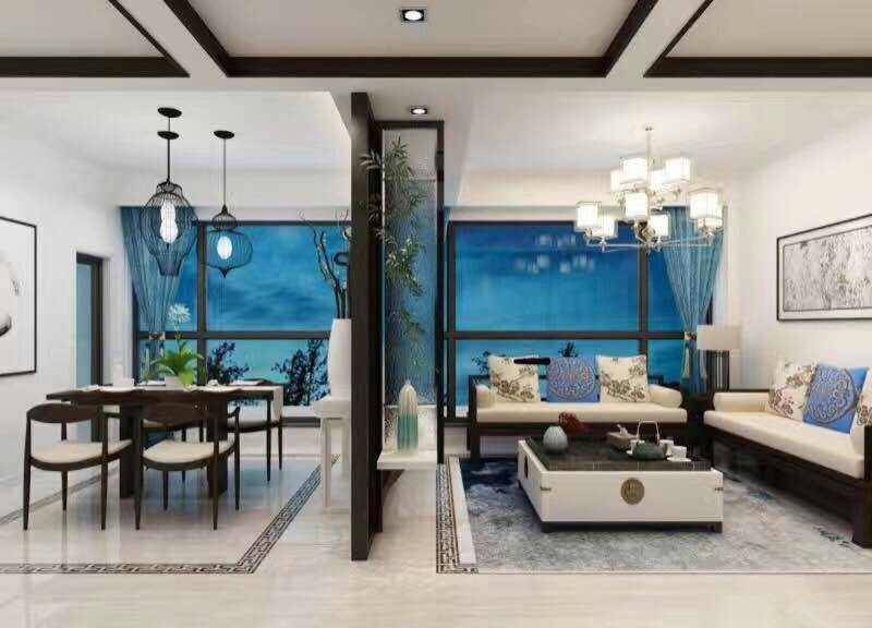 客厅作为待客区域，可以高档，华丽但不失气质，黑色让空间显示的更加高贵，蓝色显得空间更加活泼。			
