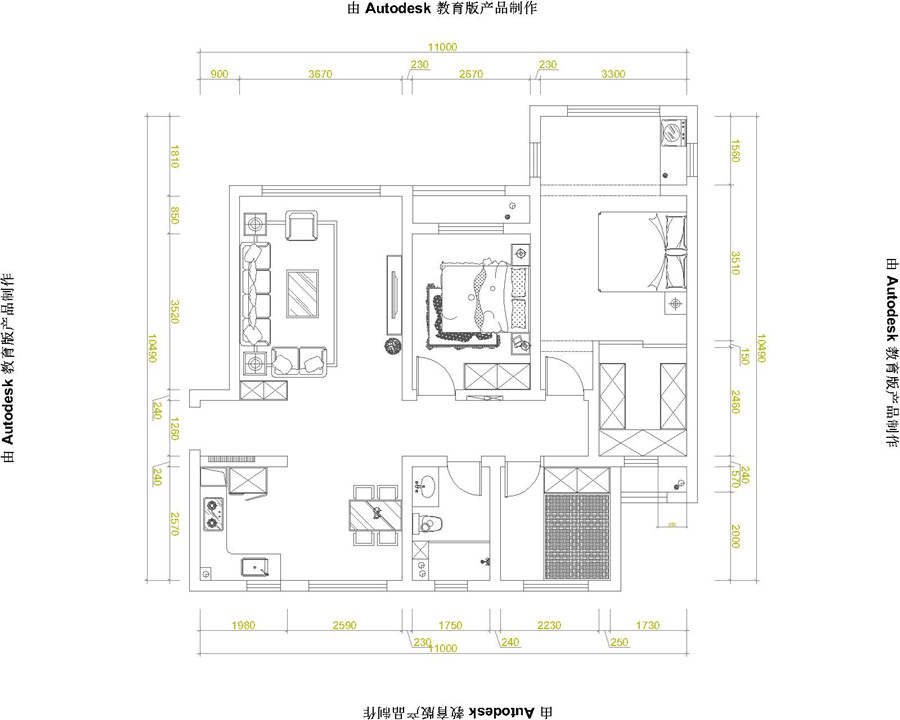 保利红叶谷130户型平面图