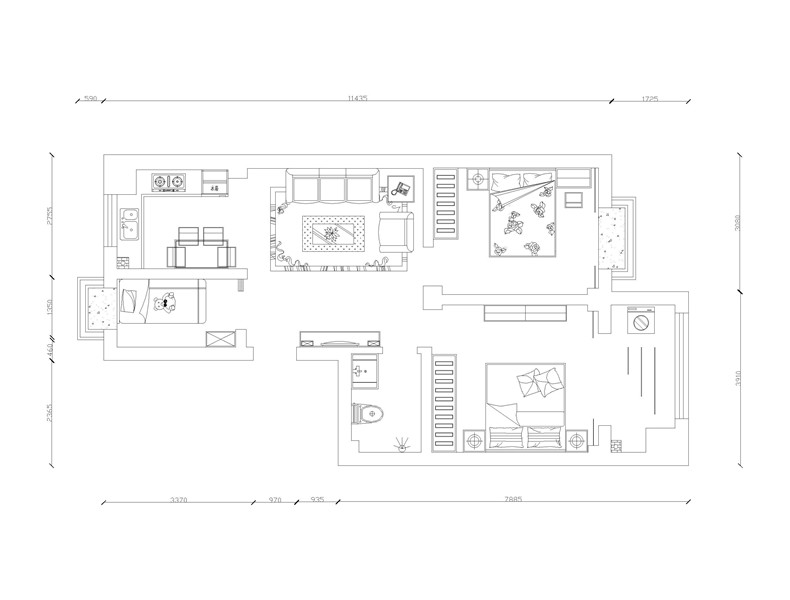 碧海豪庭90平新房户型平面图