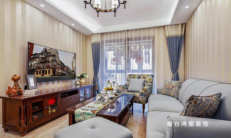 鸿图装饰 美式风格小户型装修