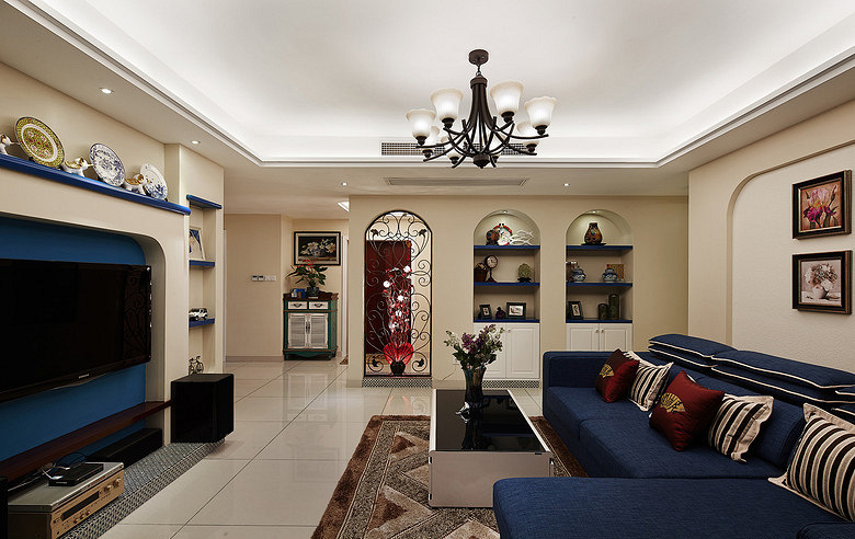 130平米的房子，做成温馨的地中海风格，打造恬静唯美的视觉空间。