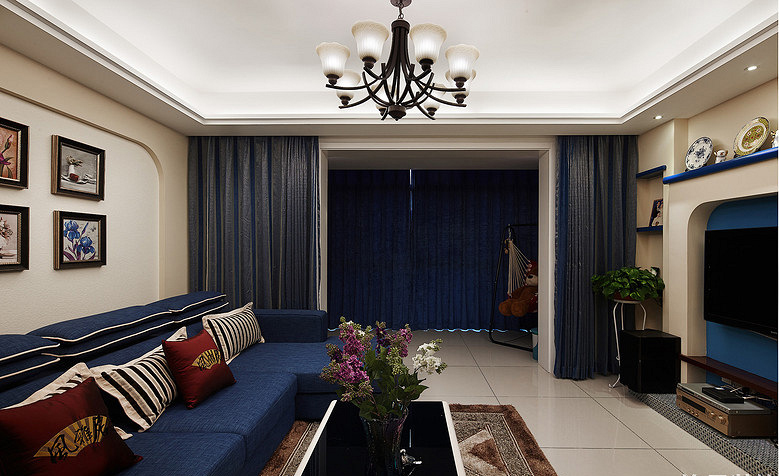 130平米的房子，做成温馨的地中海风格，打造恬静唯美的视觉空间。