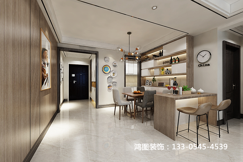 鸿图装饰学府小区145平米现代简约风格装修效果图