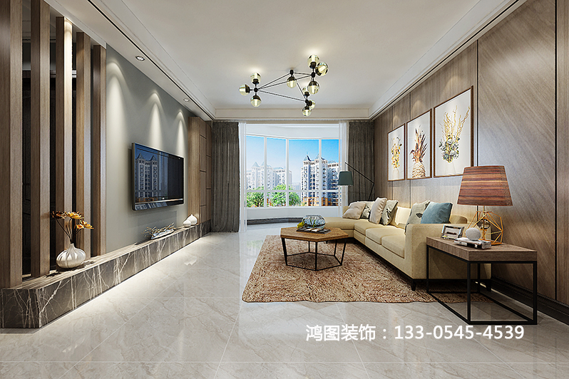 鸿图装饰学府小区145平米现代简约风格装修效果图