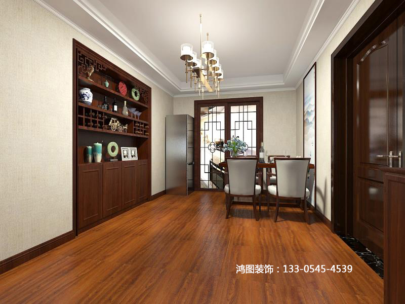 海天雅筑新中式风格装修案例——鸿图装饰