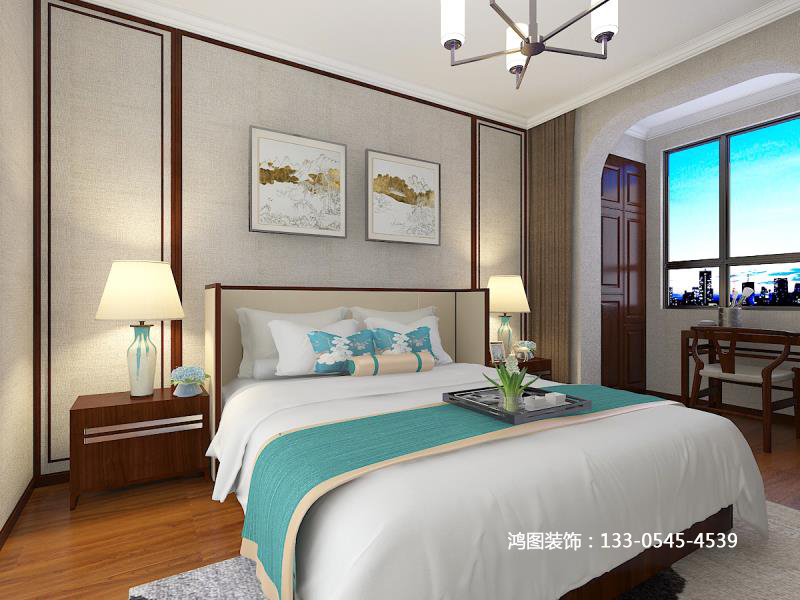 鹿鸣小区140平米中式风格装饰设计案例