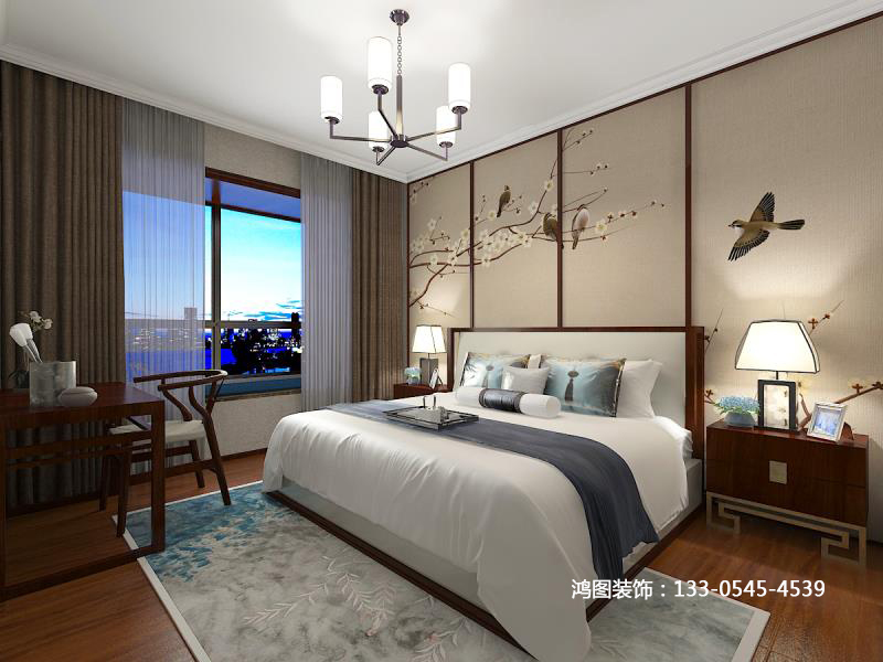 鹿鸣小区140平米中式风格装饰设计案例